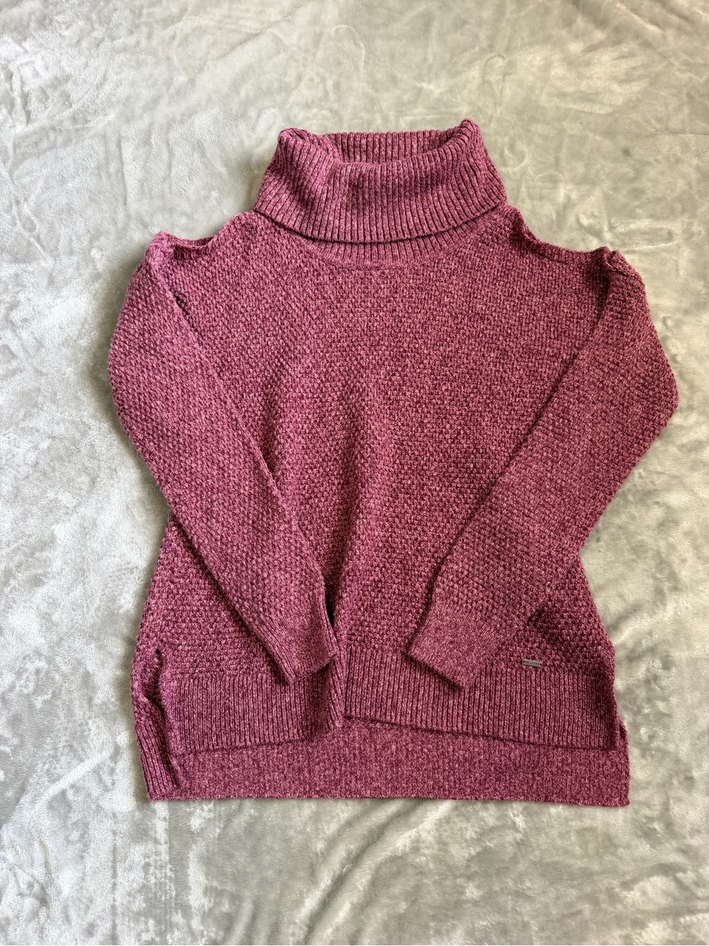 Hollister Wine Textured Cowl-Neck Sweater